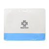 304-CB-C | 4.00" W x 3.00" H - Horizontal Clear Vinyl Badge Holder with Colored Bar (1 Color Imprint)