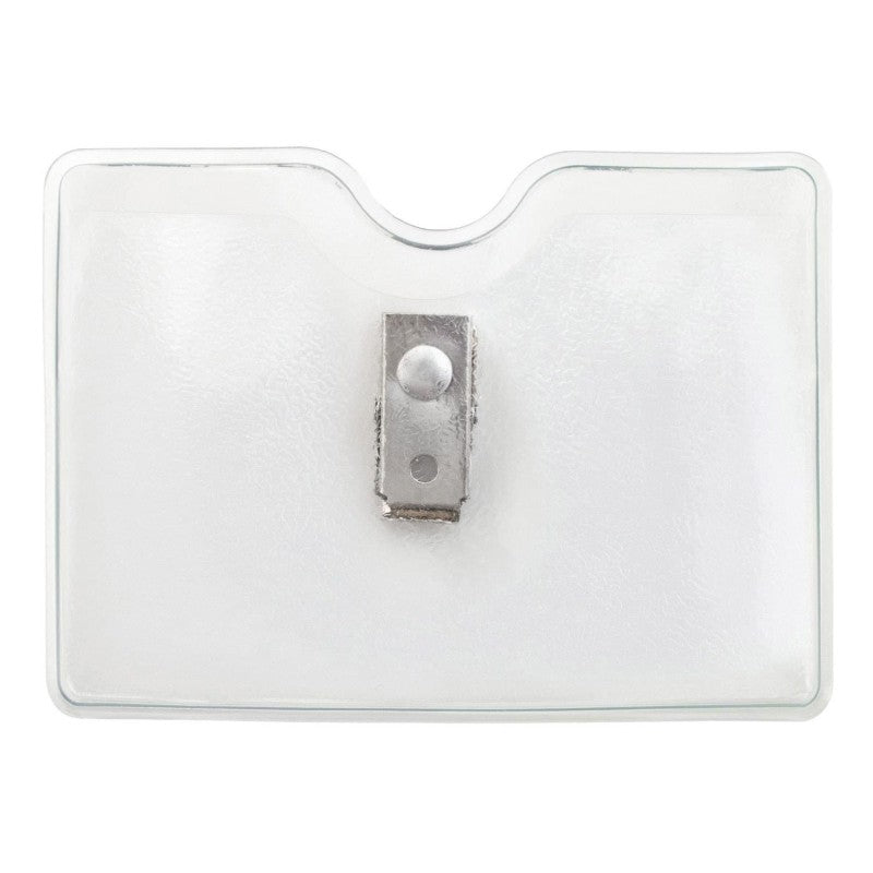 1810-1000 | 3.81" W x 2.75" H - Horizontal Clear Vinyl Badge Holder (Blank)
