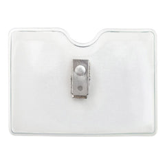 1810-1000 | 3.81" W x 2.75" H - Horizontal Clear Vinyl Badge Holder (Blank)