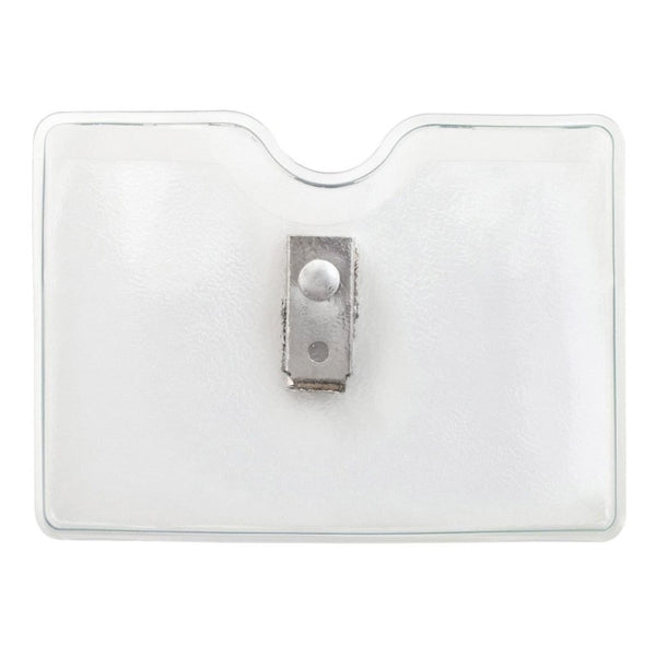 1810-1000 | 3.81" W x 2.75" H - Horizontal Clear Vinyl Badge Holder (Blank)