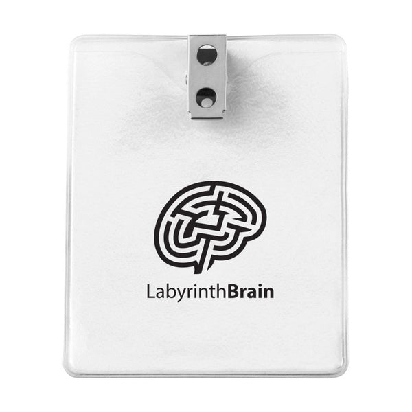1810-1400-C | 3.30" W x 4.30" H - Vertical Clear Vinyl Badge Holder (1 Color Imprint)