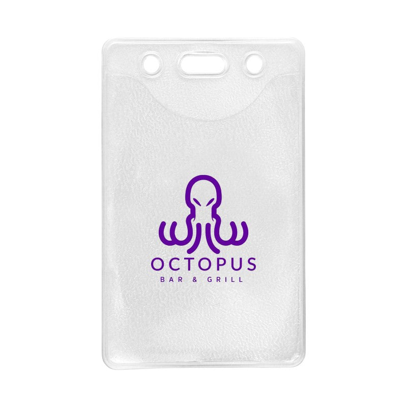 1815-1100-C | 2.60" W x 4.06" H - Vertical Clear Vinyl Badge Holder (1 Color Imprint)