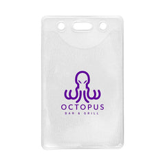 1815-1100-C | 2.60" W x 4.06" H - Vertical Clear Vinyl Badge Holder (1 Color Imprint)