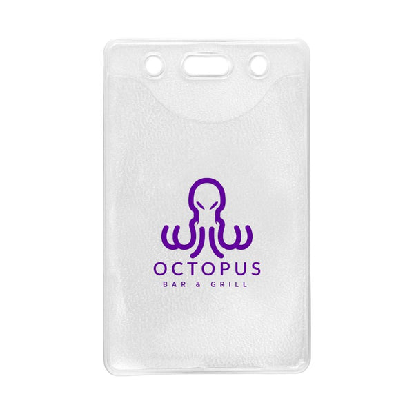 1815-1100-C | 2.60" W x 4.06" H - Vertical Clear Vinyl Badge Holder (1 Color Imprint)