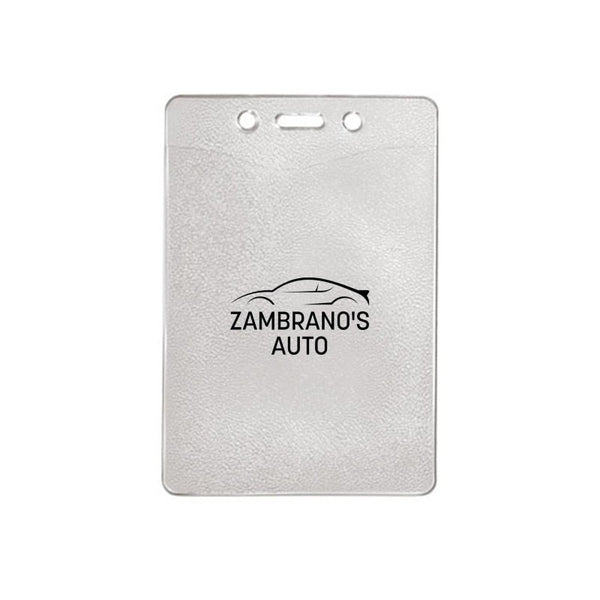 1815-1300-C | 3.18" W x 4.78" H - Vertical Clear Vinyl Badge Holder (1 Color Imprint)