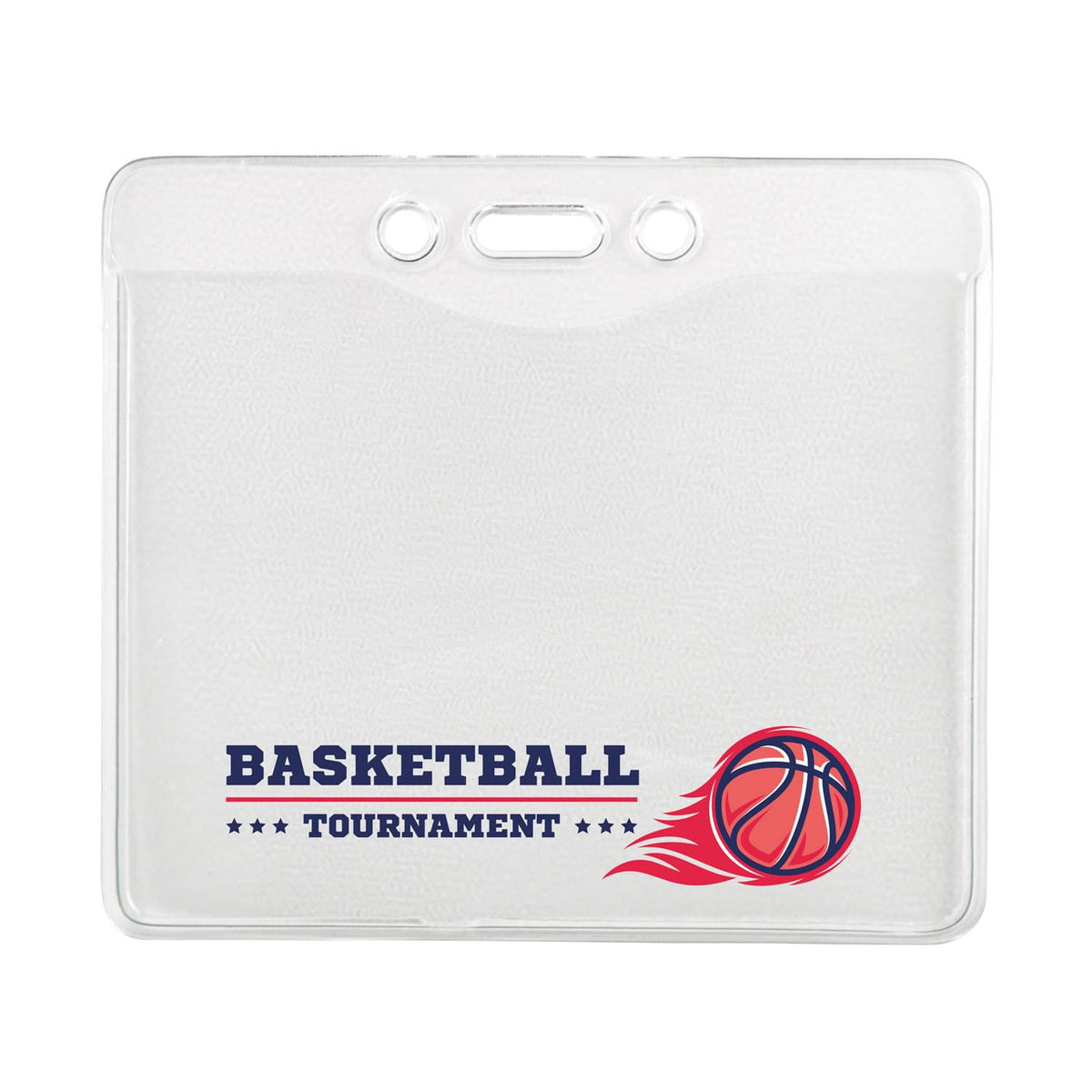 1815-1400-C | 4.30" W x 3.90" H - Horizontal Clear Vinyl Badge Holder (1 Color Imprint)