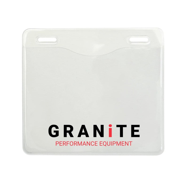 1815-1401-C | 4.30" W x 3.90" H - Horizontal Clear Vinyl Badge Holder (1 Color Imprint)