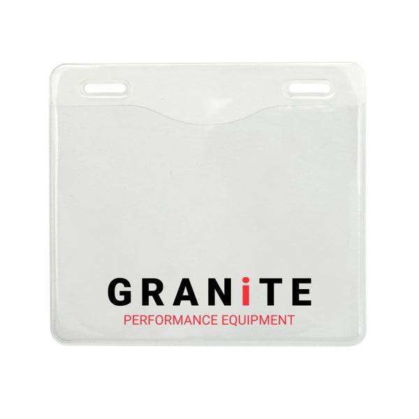 1815-1401-C | 4.30" W x 3.90" H - Horizontal Clear Vinyl Badge Holder (1 Color Imprint)