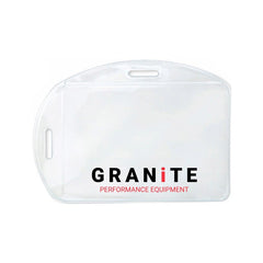 1815-1600-C | 4.27" W x 3.05" H - Multi-Directional Clear Vinyl Badge Holder (1 Color Imprint)