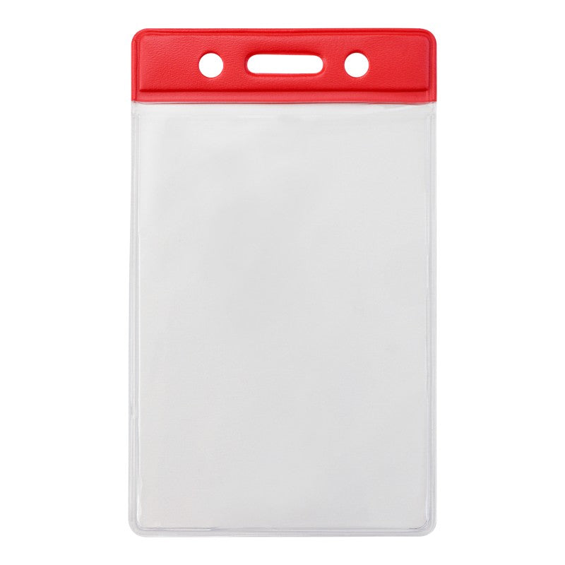 1820-105X | 2.66" W x 4.25" H - Vertical Color Bar Vinyl Badge Holder (Blank)