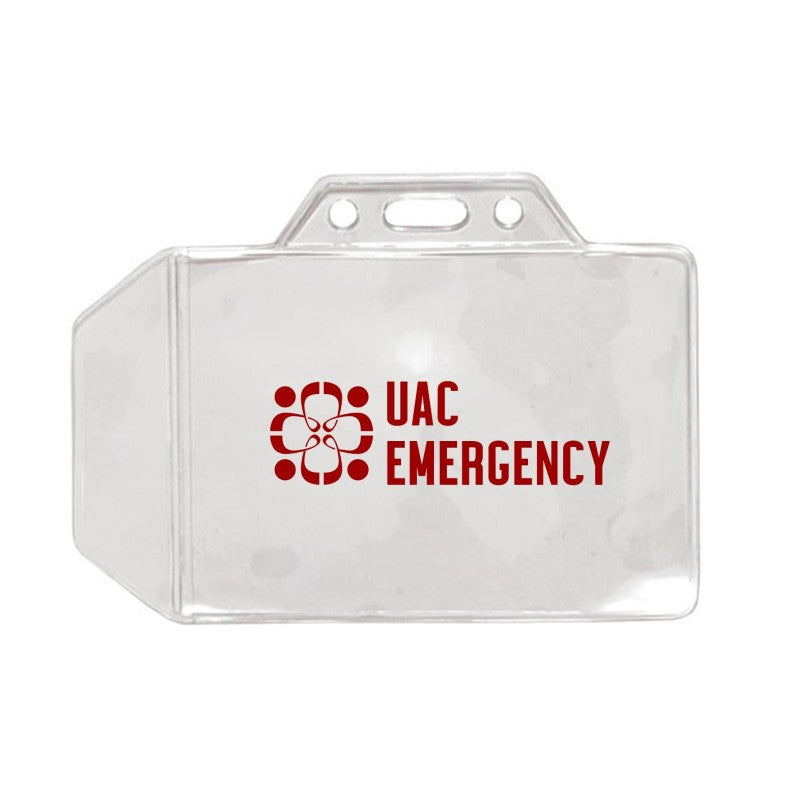 1840-1000-C | 3.60" W x 2.60" H - Horizontal Clear Vinyl Badge Holder (1 Color Imprint)