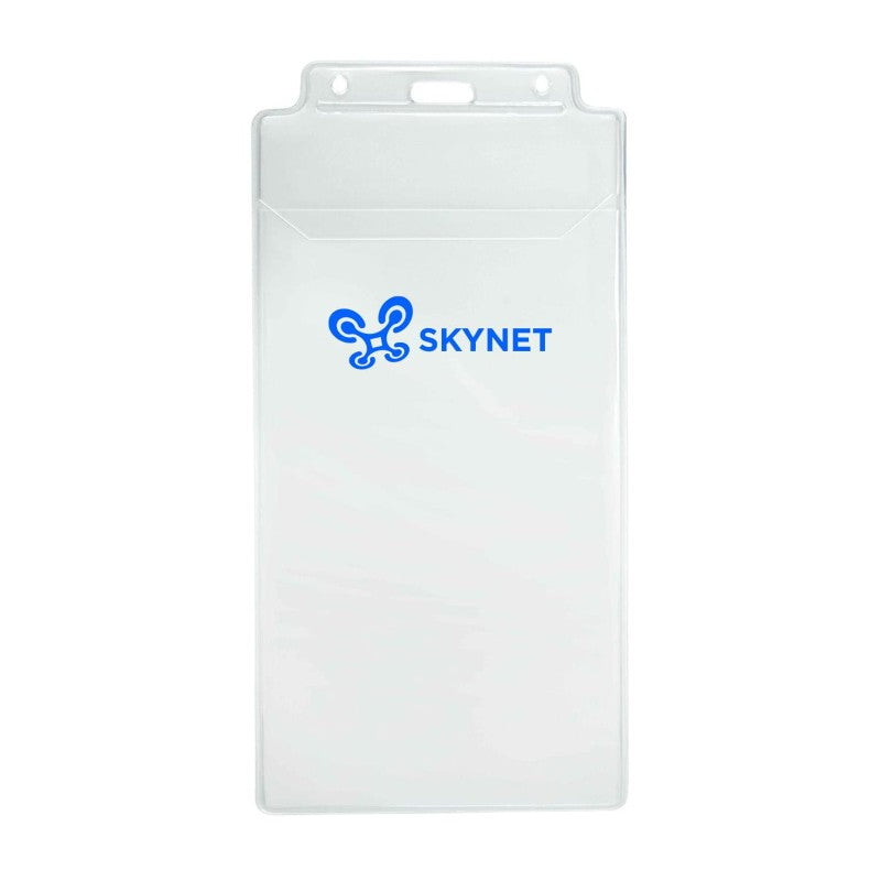 1840-1600-C | 4.25" W x 8.50" H - Vertical Clear Vinyl Badge Holder (1 Color Imprint)