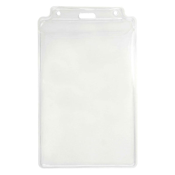 1840-1605 | 3.88" W x 6.63" H - Vertical Clear Vinyl Badge Holder (Blank)
