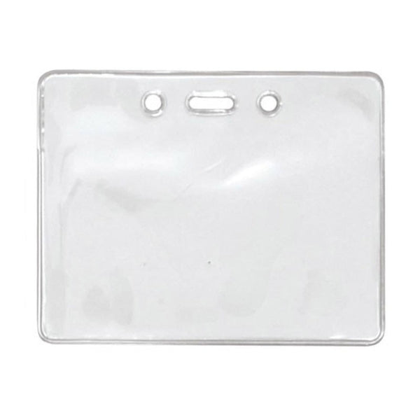 1840-5000 | 3.80" W x 3.00" H - Horizontal Clear Vinyl Badge Holder (Blank)
