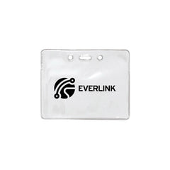 1840-5000-C | 3.80" W x 3.00" H - Horizontal Clear Vinyl Badge Holder (1 Color Imprint)