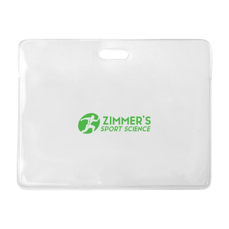 1840-5010-C | 3.88" W x 3.08" H - Horizontal Clear Vinyl Badge Holder (1 Color Imprint)