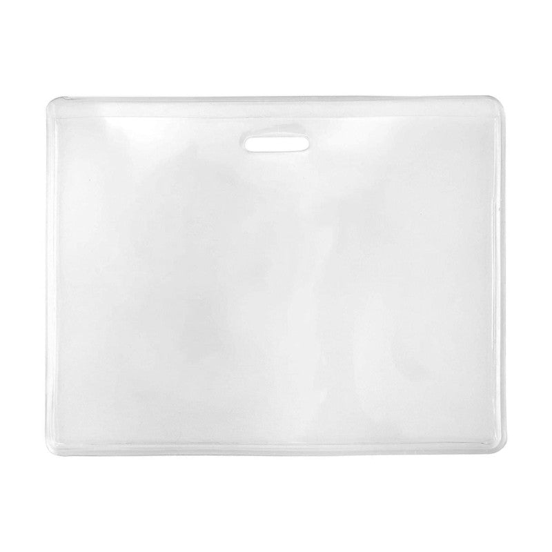 1840-5015 | 3.92" W x 2.91" H - Horizontal Clear Vinyl Badge Holder (Blank)
