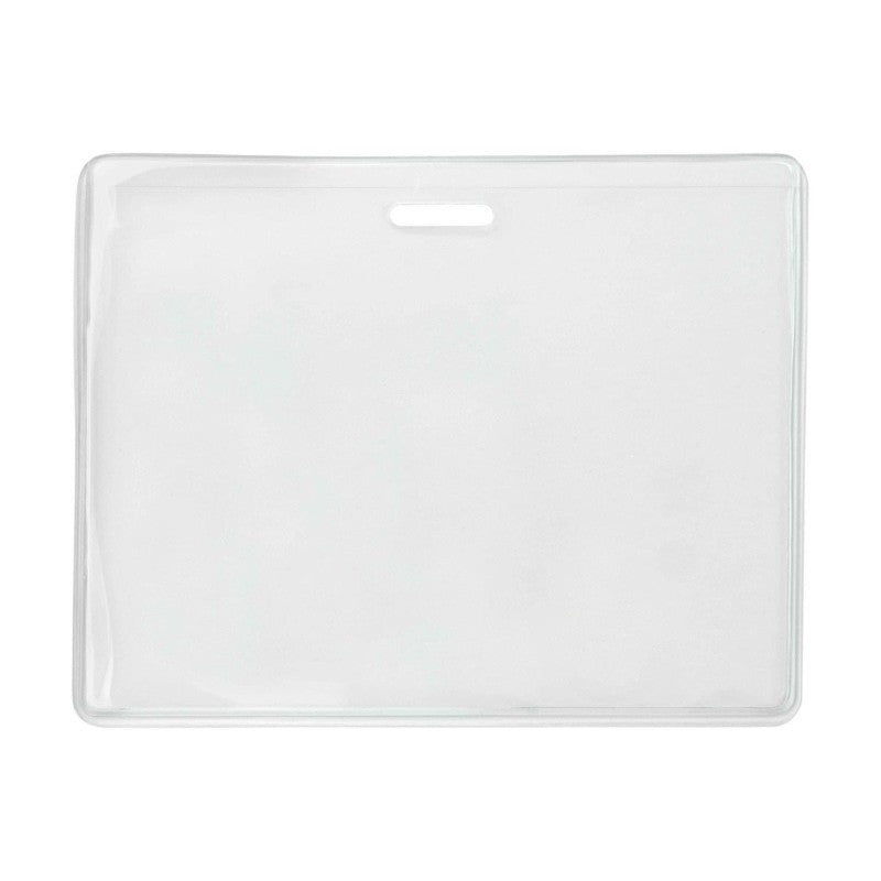 1840-5017 | 3.91" W x 3.06" H - Horizontal Clear Vinyl Badge Holder (Blank)