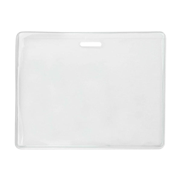 1840-5017 | 3.91" W x 3.06" H - Horizontal Clear Vinyl Badge Holder (Blank)