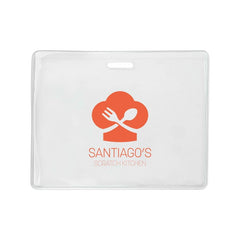 1840-5017-C | 3.91" W x 3.06" H - Horizontal Clear Vinyl Badge Holder (1 Color Imprint)