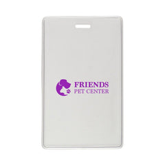 1840-5050-C | 2.64" W x 4.50" H - Vertical Clear Vinyl Badge Holder (1 Color Imprint)
