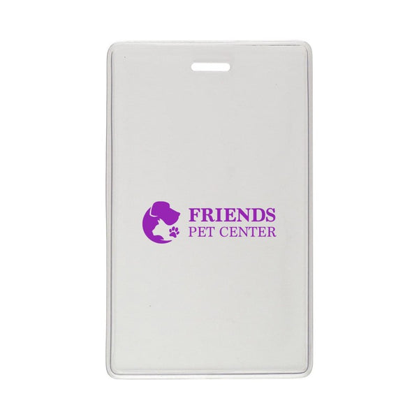 1840-5050-C | 2.64" W x 4.50" H - Vertical Clear Vinyl Badge Holder (1 Color Imprint)