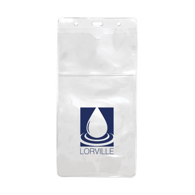 1840-5052-C | 4.00" W x 8.00" H - Vertical Clear Vinyl Multi-Badge Holder (1 Color Imprint)