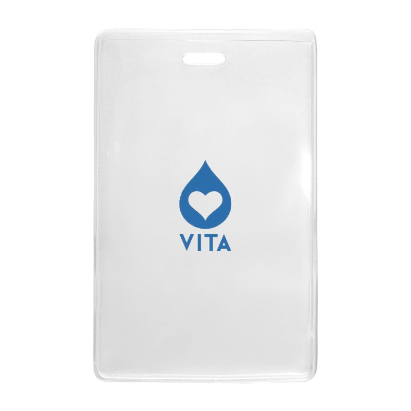 1840-5055-C | 2.65" W x 4.42" H - Vertical Anti-Static Clear Vinyl Badge Holder (1 Color Imprint)
