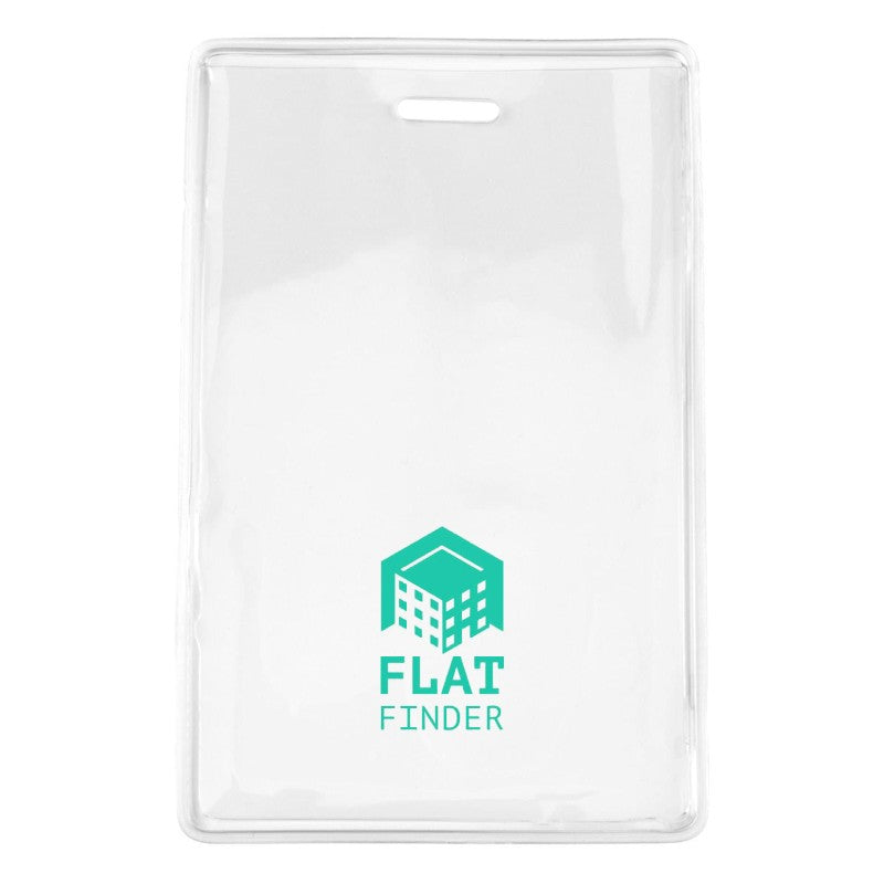 1840-5150-C | 3.00" W x 4.88" H - Vertical Clear Vinyl Badge Holder (1 Color Imprint)