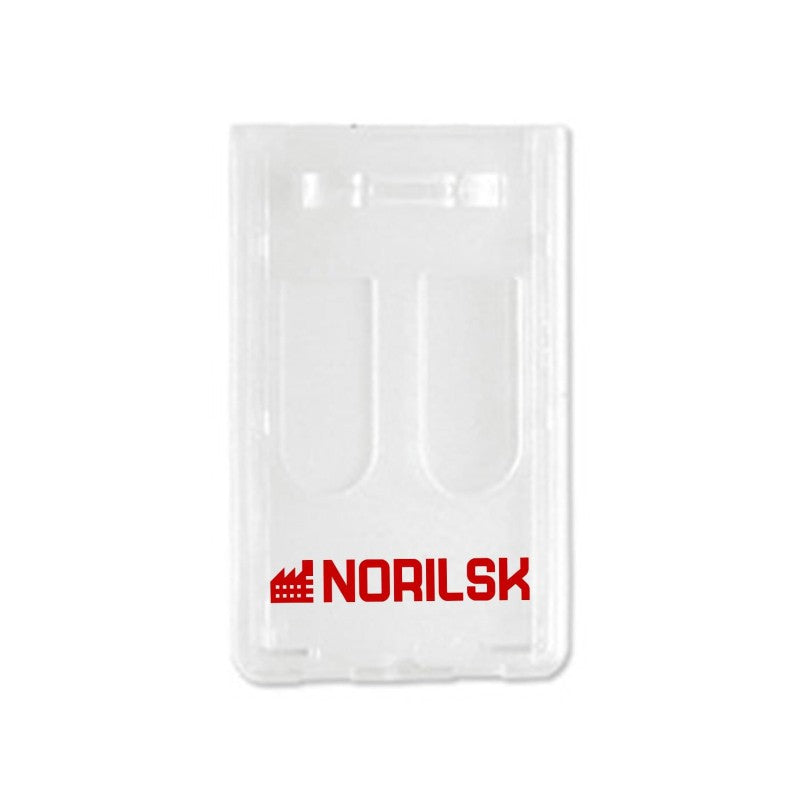 1840-6550-C | 2.15" W x 3.44" H - Vertical Rigid Card Holder (1 Color Imprint)