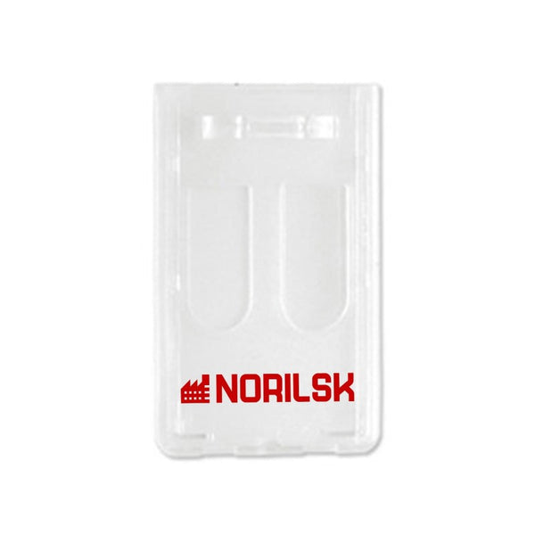 1840-6550-C | 2.15" W x 3.44" H - Vertical Rigid Card Holder (1 Color Imprint)
