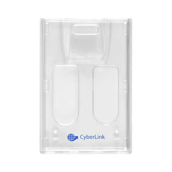 1840-6560-C | 2.15" W x 3.38" H - Vertical Rigid Two-Card Holder (1 Color Imprint)