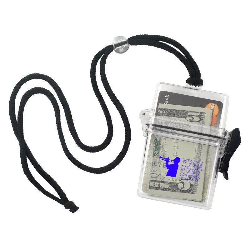 1840-9000-C | 2.38" W x 3.75" H - Water-Resistant Badge Holder and Lanyard Combo (1 Color Imprint)