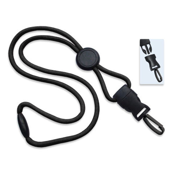 2135-458X | 1/4" Polyester Lanyard with Round Slider and Quick Release (Plastic J-Hook)