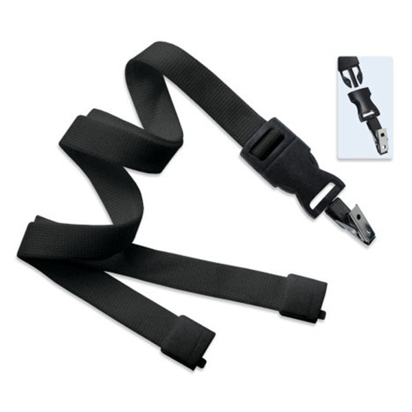 2135-466X | 5/8" Polyester Lanyard with Breakaway and Quick Release (Bulldog Clip)