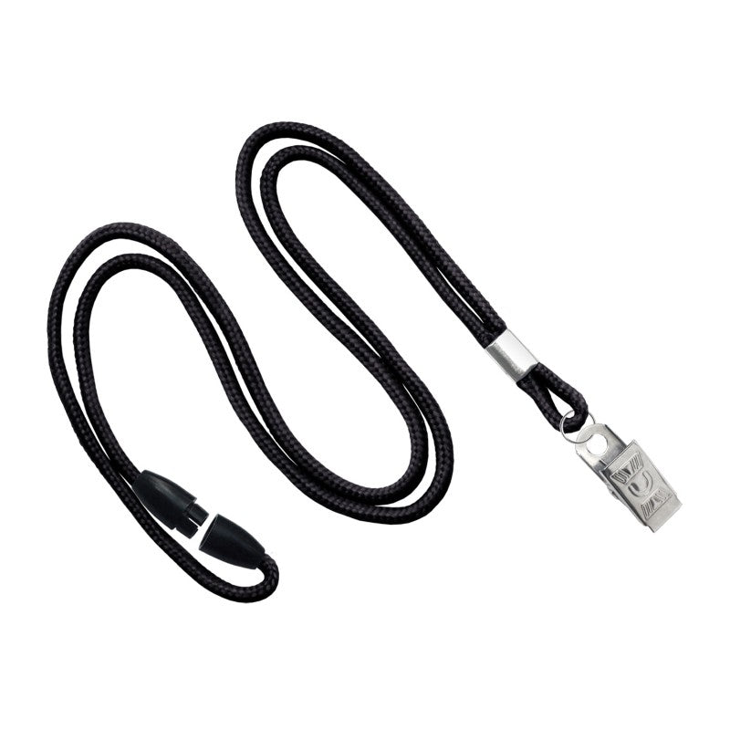 2137-201X | 1/8" Round Braid Lanyard with Breakaway (Bulldog Clip)