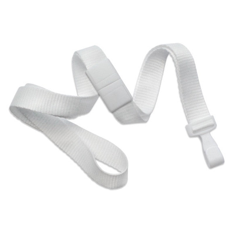 2138-477X | 5/8" Flat Blank Lanyard with Breakaway (Wide Plastic J-Hook)