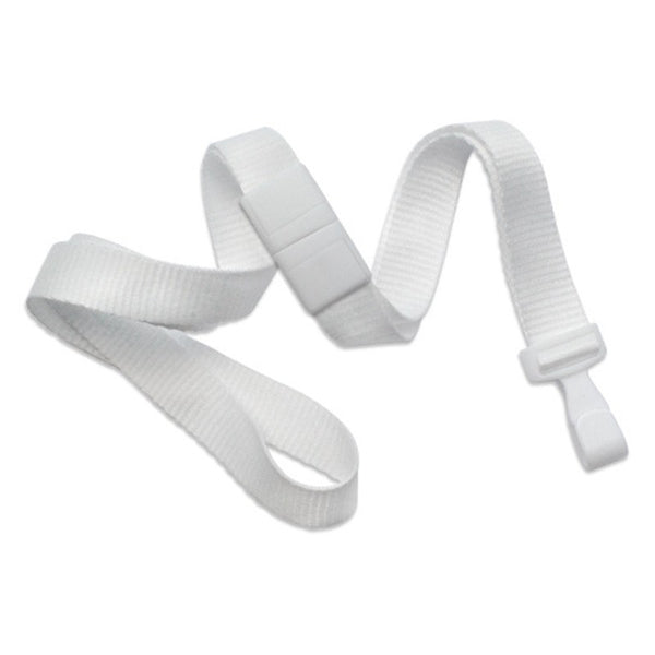 2138-477X | 5/8" Flat Blank Lanyard with Breakaway (Wide Plastic J-Hook)