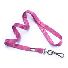 2138-5288 | 3/8" Flat Polyester Lanyard (Breast Cancer Awareness)