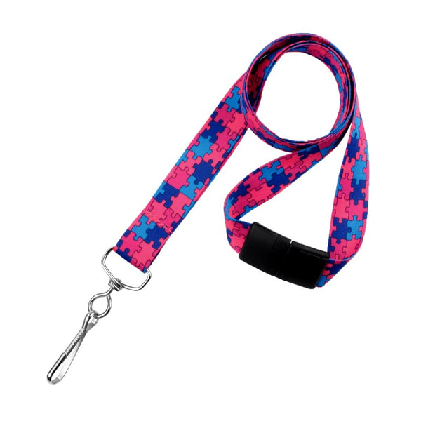 2138-528X | 3/4" Dye Sublimated Lanyard (Autism Awareness)