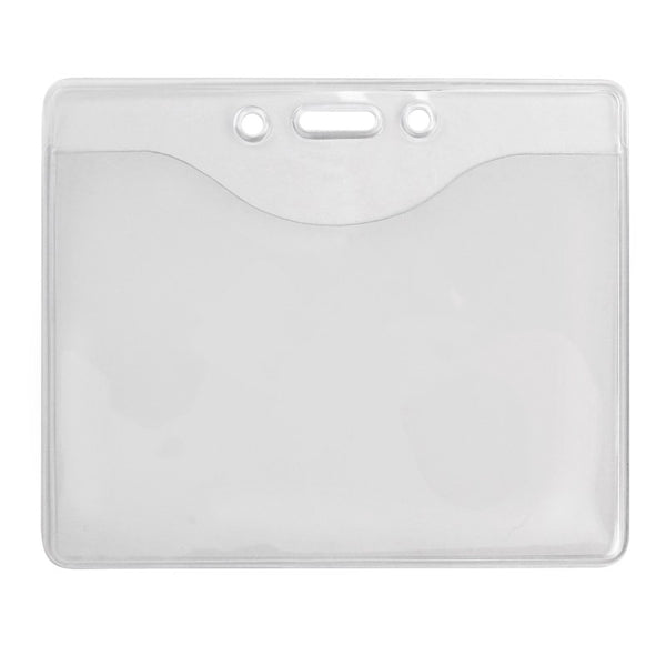 506-J | 4.32" W x 4.00" H - Horizontal Clear Vinyl Badge Holder (Blank)