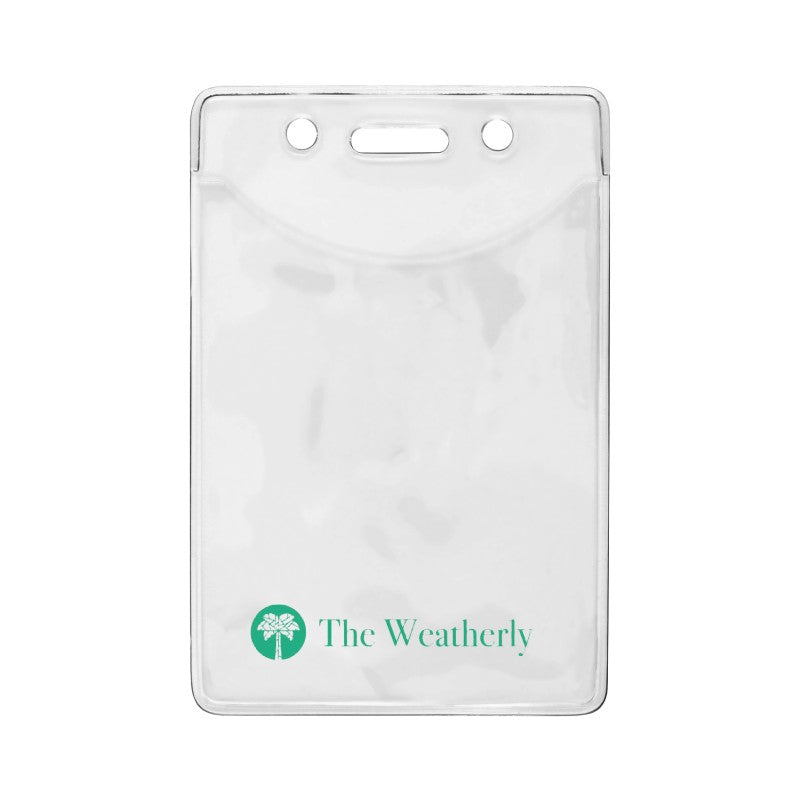 506-N-C | 2.67" W x 4.04" H - Vertical Clear Vinyl Badge Holder (1 Color Imprint)