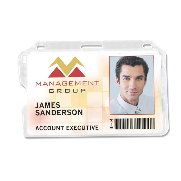736-T1 | 3.64" W x 2.73" H - Horizontal Rigid Card Holder (Blank)