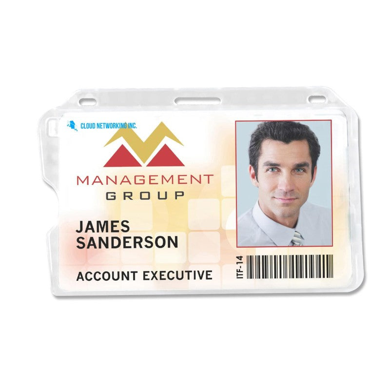 736-T1-C | 3.64" W x 2.73" H - Horizontal Rigid Card Holder (1 Color Imprint)