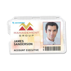 736-T1-C | 3.64" W x 2.73" H - Horizontal Rigid Card Holder (1 Color Imprint)