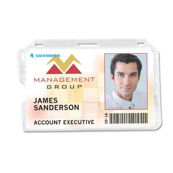 736-T1-C | 3.64" W x 2.73" H - Horizontal Rigid Card Holder (1 Color Imprint)