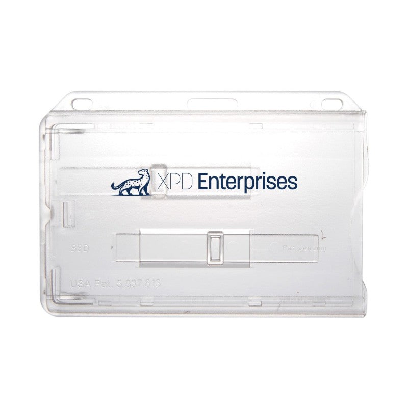 736-T2-C | 3.58" W x 2.46" H - Horizontal Rigid Card Holder (1 Color Imprint)