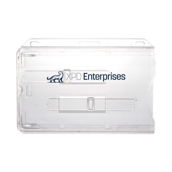 736-T2-C | 3.58" W x 2.46" H - Horizontal Rigid Card Holder (1 Color Imprint)