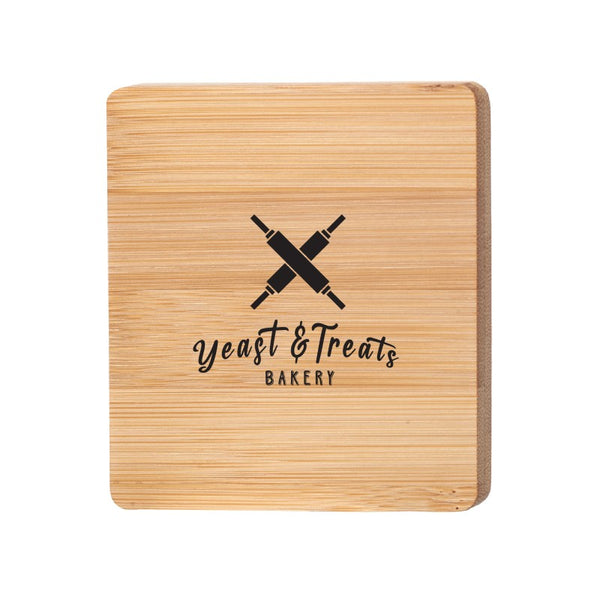BCBO-COAST-1 | Square Bamboo Coaster with Bottle Opener (1 Color Imprint)