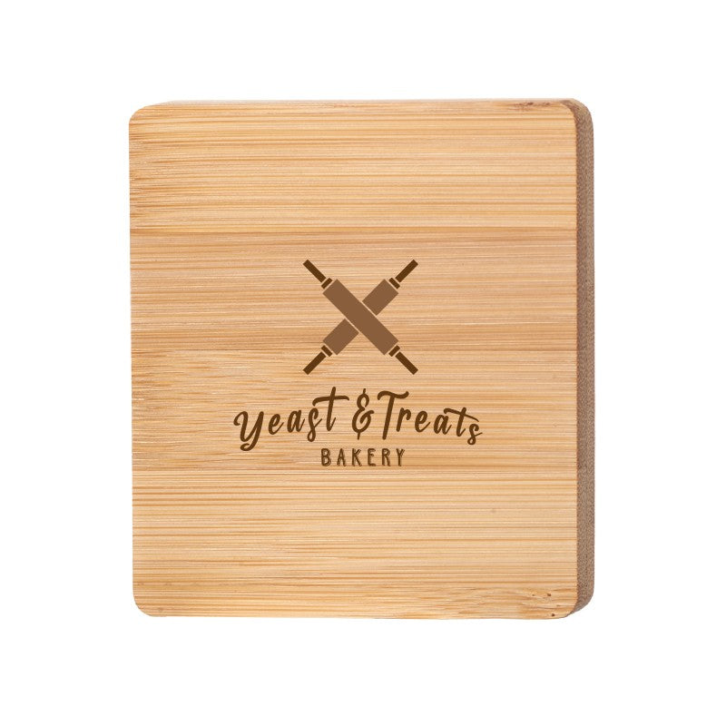 BCBO-COAST-2 | Square Bamboo Coaster with Bottle Opener (2 Color Imprint)